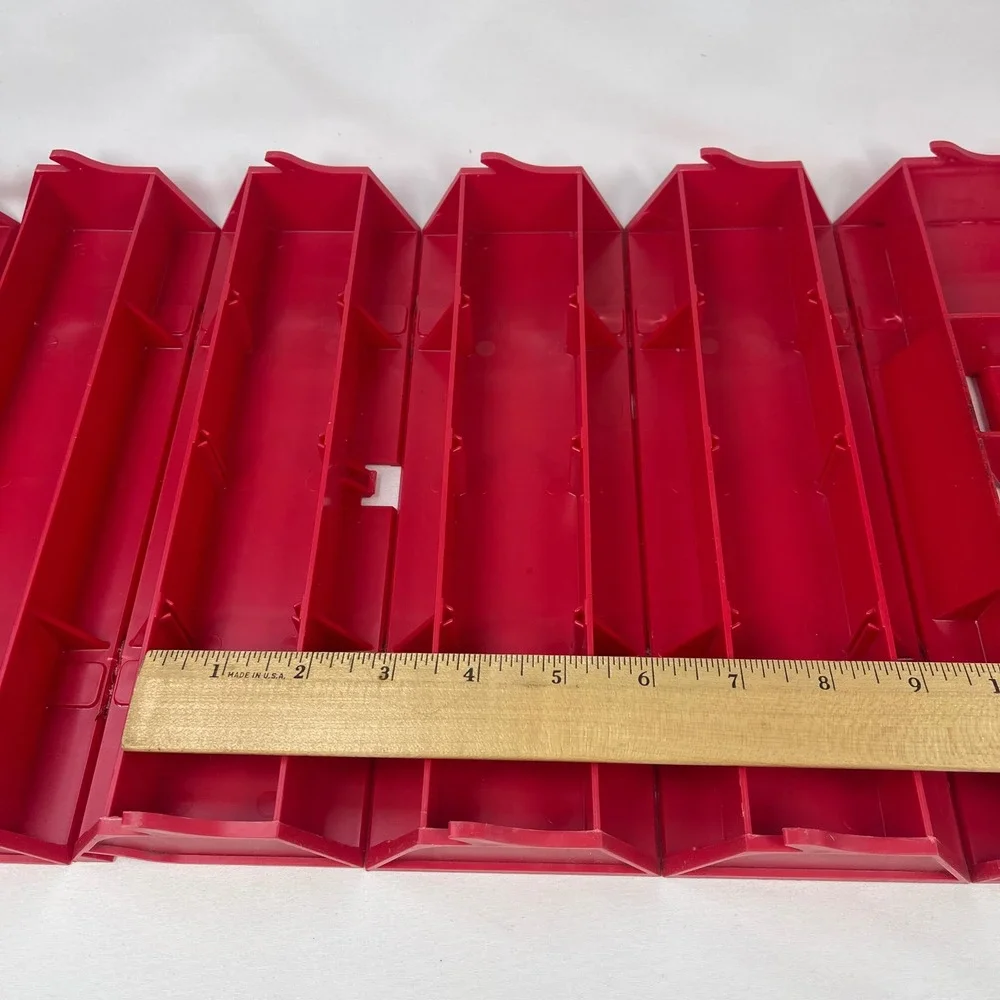 Vintage Rolykit S-11 Red Hexagonal Rolling Storage Organizer Dutch Design Box
